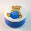 Boîte ronde ours bleu